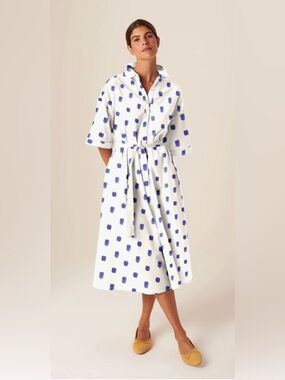 Tucker "Sarah" Shirt Dress Cross-Stitch Embroidery. Size L.